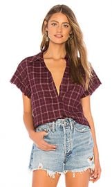 PAIGE Jaylin Shirt in Dark Currant Plaid from Revolve com at Revolve