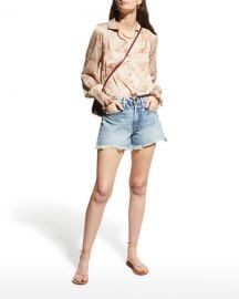 PAIGE Sayven Button-Front Blouse at Neiman Marcus