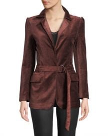 PAIGE Sorrenti Belted Velvet Blazer at Neiman Marcus