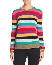 PAM  GELA METALLIC-TRIM RAINBOW-STRIPE SWEATER at Bloomingdales