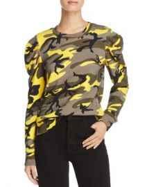 PAM  amp  GELA Puff-Sleeve Camo Sweatshirt  Women - Bloomingdale s at Bloomingdales