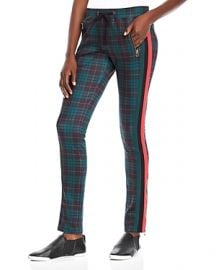 PAM GELA STEWART PLAID CIGARETTE TRACK PANTS at Bloomingdales