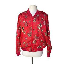 PAPELL TOO L Red French Horn Vintage Full-zip Long Sleeve Pocket Bomber Jacket at eBay