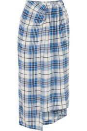 PAPER London - Siven checked silk midi skirt at Net A Porter