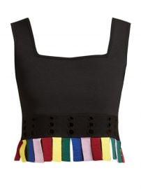 PARADISE CUT-OUT FRINGED CROP TOP STAUD at Matches