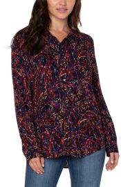 PETITE BUTTON UP WOVEN BLOUSE LIVERPOOL LOS ANGELES at Liverpool