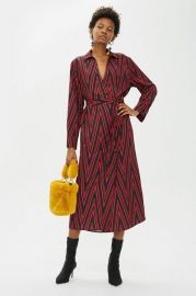 PETITE Print Horn Button Midi Shirt Dress at Topshop