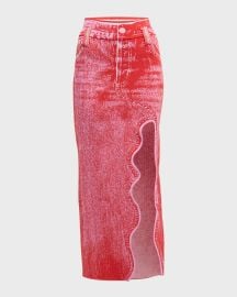 PH5 Lily Denim-Print Asymmetric Midi Skirt at Neiman Marcus