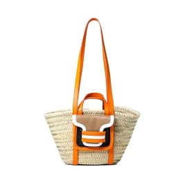 PIERRE HARDY ALPHA RAFIA BASKET BAG NATURALORANGEMULTICO -FASCINATE at Fascinate