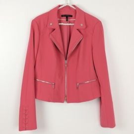 PINK NAILPOLISH MOTO JACKET BLAZER FRONT ZIP Sz 6 New WHITE HOUSE BLACK MARKET eBay at eBay