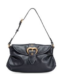 PINKO Classic Jolene Leather Shoulder Bag Black at Farfetch