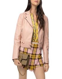 PINKO Sensible Leather Biker Jacket     Bloomingdales at Bloomingdales