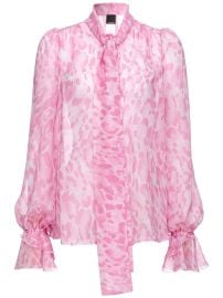 PINKO abstract-print tie-neck Blouse - at Farfetch