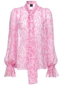 PINKO abstract-print tie-neck Blouse Pink at Farfetch