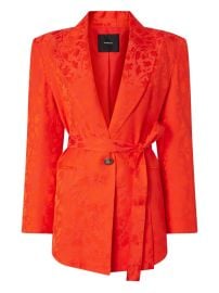 PINKO floral-pattern Belted Blazer Orange at Farfetch