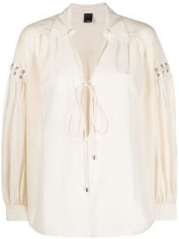 PINKO ring-findings Detailed Poplin Tunic Neutrals at Farfetch