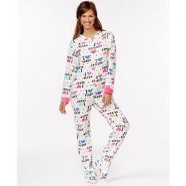 PJ Couture Plush Footed Adult Onesie Pajamas I Love Sleep at Macys