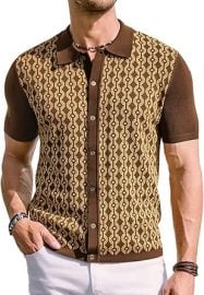 PJ PAUL JONES Menx27s Contrast 70s Vintage Polo Shirts Short Sleeve Knitwear at Mens Clothing store at Amazon