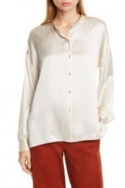 PJ Stripe Silk Blouse at Nordstrom Rack