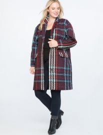 PLAID CAR COAT at Eloquii