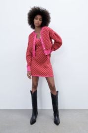 PLAID KNIT DRESS - Pink   United States at Zara