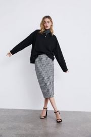 PLAID PENCIL SKIRT at Zara