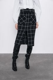 PLAID PENCIL SKIRT at Zara