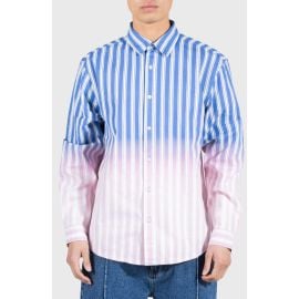PLEASURES Fade Stripe Ombré Button-Up Shirt at Nordstrom