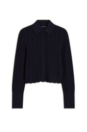 PLEAT LACE LS SHIRT - NAVY - Scanlan Theodore at Scanlan Theodore