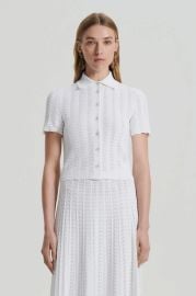 PLEAT LACE SHIRT - WHITE - Scanlan Theodore US at Scanlan Theodore