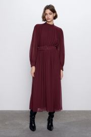 PLEATED MIDI DRESS at Zara