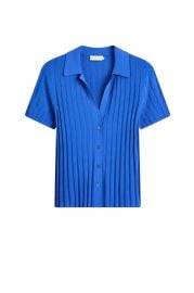 PLEATED RIB CUFFED SHIRT - COBALT - Scanlan Theodore at Scanlan Theodore