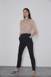 POLKA DOT ORGANZA BLOUSE at Zara