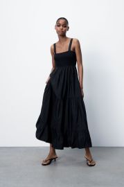 POPLIN MIDI DRESS - Black   United States at Zara