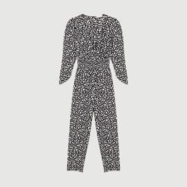 POSIMA Printed jumpsuit smocked at waist at Maje