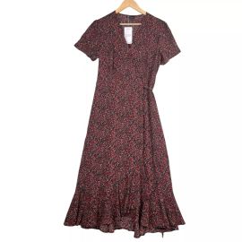PRETTY GARDEN Womens Floral Wrap cottage core Maxi Dress Boho Dress size L eBay at eBay