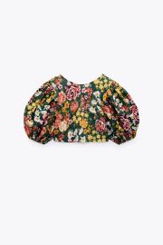 PRINT CROP TOP - Printed   United States at Zara