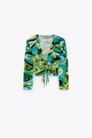 PRINTED CROP TOP WITH HEADBAND   United States at Zara