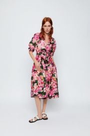 PRINTED DRESS WITH BELT at Zara