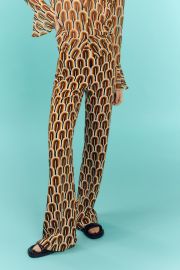 PRINTED FLARED PANTS - Brown   United States at Zara