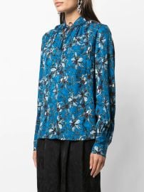 PRINTED JACQUARD LONG SLEEVE BLOUSE                           at Jason Wu