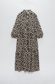 PRINTED MIDI DRESS - Black  White   United States at Zara