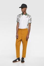 PRINTED POLO WITH RIB TRIM at Zara