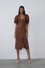 PRINTED POPLIN DRESS at Zara