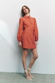 PRINTED SHORT DRESS - Orange   United States at Zara