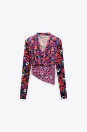 PRINTED SHOULDER PAD TOP - Multicolored   United States at Zara