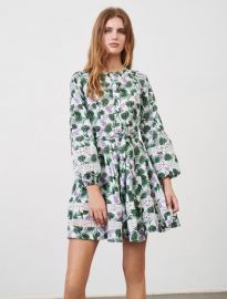 PRINTED VISCOSE LINEN DRESS at Maje