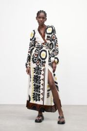 PRINTED WRAP DRESS - Ecru   United States at Zara