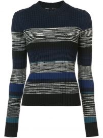 PROENZA SCHOULER STRIPED RIB CREWNECK - BLACK at Farfetch