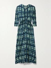 PROENZA SCHOULER WHITE LABEL Natalee ruched tie-dyed stretch-jersey midi dress NET-A-PORTER at Net a Porter